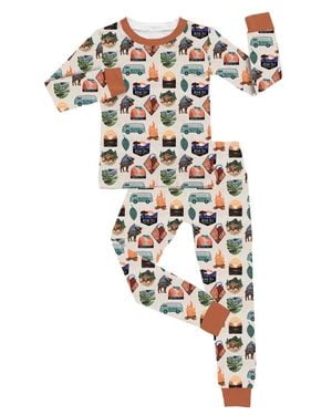 Fletch Tiny Traveler 2 Piece Pajama Set - White
