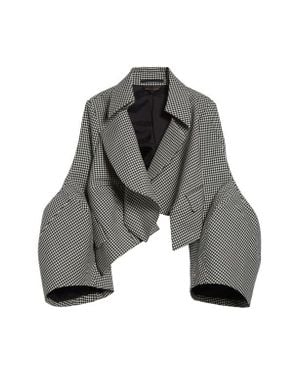 Comme des Garçons Gingham Crop Wool Gabardine Jacket - Gray