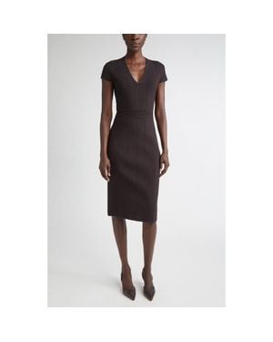 St. John Flatback Rib Sheath Sweater Dress - Multicolor