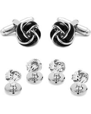 Cufflinks Inc. And Knot Cuff Links & Studs Set - White