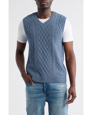 Rails Lee Cable Stitch Sweater Vest - Blue