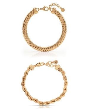 Ettika Set Of 2 Twisted Bracelets - Metallic