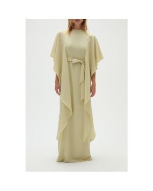 Amsale Pebble Crepe Kaftan - Green