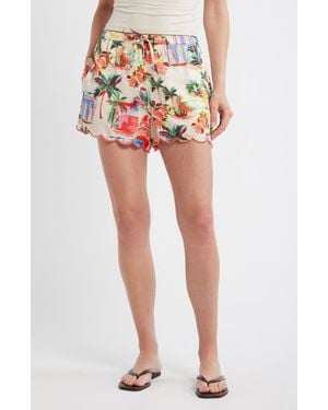 Marine Layer Paloma Resort Drawstring Shorts - Red