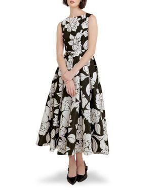 FREEMARKET Print Belted Sleeveless Maxi Dress - White