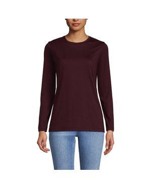 Lands' End Supima Cotton Long Sleeve Crewneck T-Shirt - Red