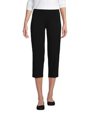 Lands' End Starfish Mid Rise Pull On Crop Pants - Black