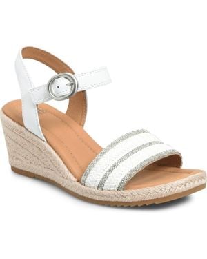 Söfft Inez Ii Espadrille Ankle Strap Platform Wedge Sandal - Metallic