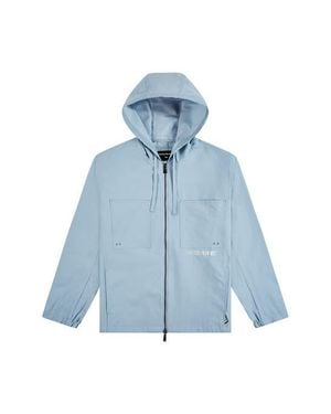 PAPER PLANES Seersucker Hooded Jacket - Blue
