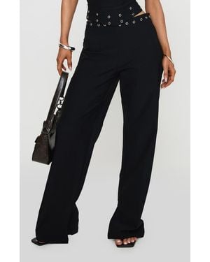 Princess Polly Passionette Grommet Wide Leg Pants - Black