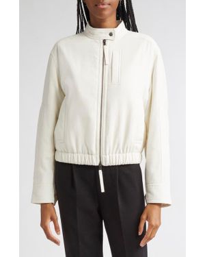Vince Crop Bomber Jacket - White