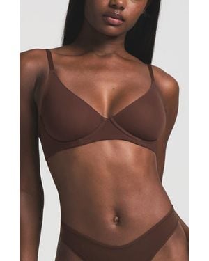 Skims Fits Everybody Unlined Demi Bra - Brown