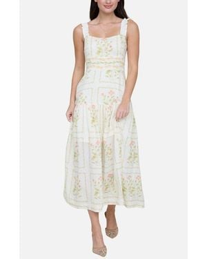 Blu Pepper Floral Midi Dress - White