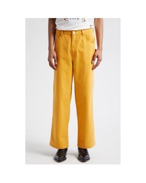 Bode Twill Knolly Brook Pants - Yellow