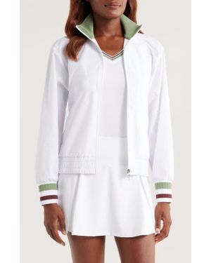 Head X Veronica Beard Front Zip Track Jacket - White