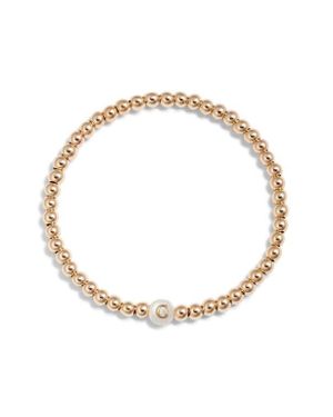 Nashelle Mother Of Pearl Initial Beaded Bracelet - White