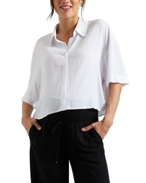 Ripe Maternity Farrah Crop Shirt - White