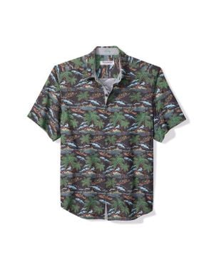Tommy Bahama Coastal Ease Isle Be There Islandzone Short Sleeve Button-Up Shirt - Gray
