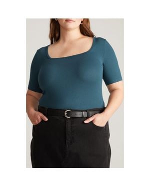 UNIVERSAL STANDARD Foundation Short Sleeve Top - Blue