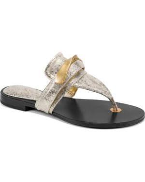 Donna Karan Velvet Flip Flop - Metallic