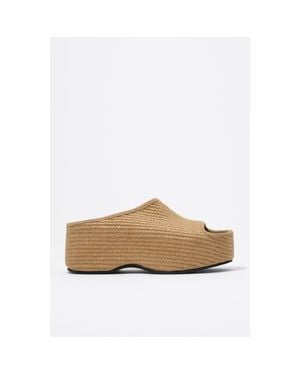 Bimba Y Lola Raffia Platform Sandal - Natural