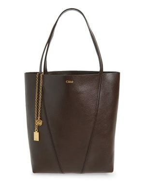 Chloé Spin Leather Tote - Brown