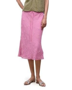 STAUD Lucia Beaded Floral Skirt - Pink