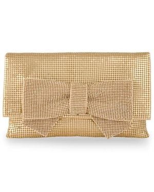 Whiting & Davis Gemma Crystal Bow Clutch - Metallic