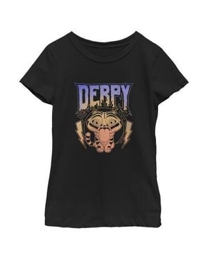 K-Pop Demon Hunters Girl's Mythic Lightning Derpy Graphic T-Shirt - Black