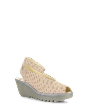 Fly London 'Yala' Perforated Leather Sandal - White