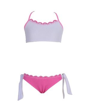 NESSI BYRD Textured Embroidery Edging Two Piece Bikini - Purple