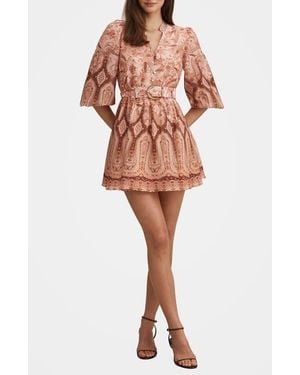 EVER NEW Wesley Print Belted Long Sleeve Minidress - Multicolor