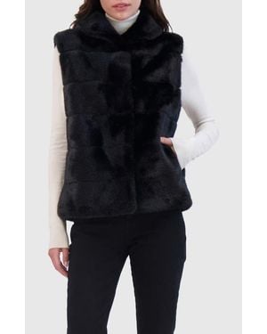 Lyla Grant Fur-Free Mink Faux Fur Vest - Black