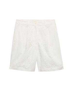 PER UNA BY M&S Floral Embroidered Cutwork Cotton Shorts - White
