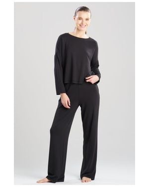 NATORI EDIT Kaia Terry Destination Long Sleeve Top - Blue