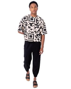 DAI MODA Qr Code Cropped Boxed T-Shirt - Black