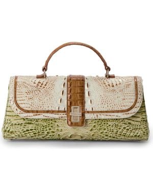 Brahmin Dayan Colorblock Croc Embossed Leather Top Handle Bag - Metallic