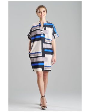 Natori Block S/S Caftan Dress - Blue