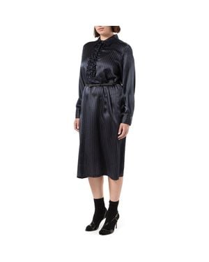 Marina Rinaldi Cali Belted Silk Shirtdress - Black