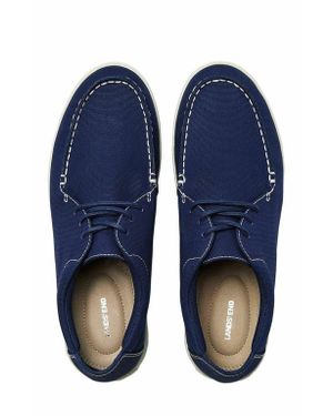 Lands' End Moc Toe Canvas Lace Up Sneakers - Blue