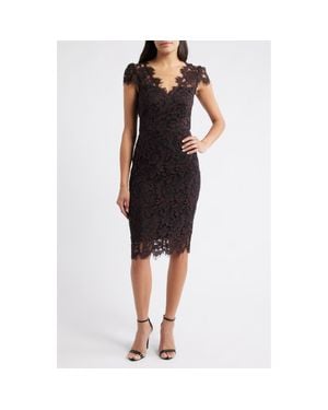 Eliza J Lace Halter Mock Neck Sheath Dress in White | Lyst