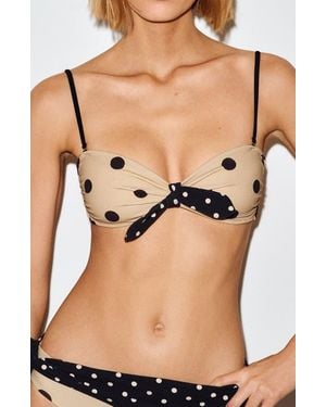 Reformation Zahara Knot Bandeau Bikini Top - Black