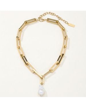 Bliss Diamond 17 Terry Chain Chunky Heavy Weight Baroque Freshwater Pearl 25Mm Pearl Necklace - Metallic