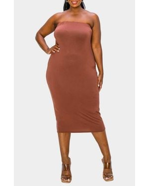 L I V D Willow Strapless Jersey Dress - Red