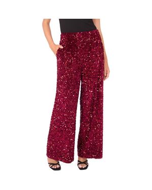Vince Camuto Sequin Wide Leg Pants - Red