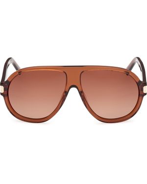 MCM 59Mm Pilot Sunglasses - Brown