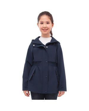 Rokka&Rolla Kids' Trench Coat Hip-Length Hooded Jacket - Blue