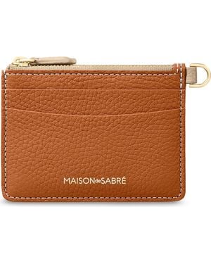 Maison De Sabre Leather Zipped Card Pouch - Brown