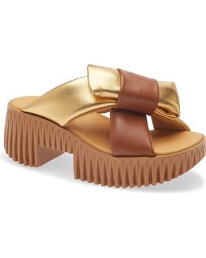 4Ccccees Plia Bow Platform Slide Sandal - Brown