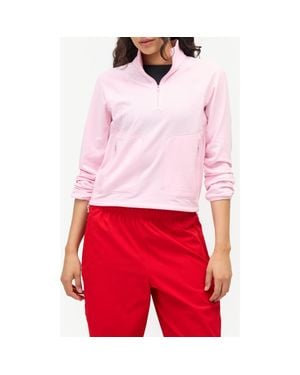 Halfdays Rebecca Half-Zip Fleece Pullover - Red